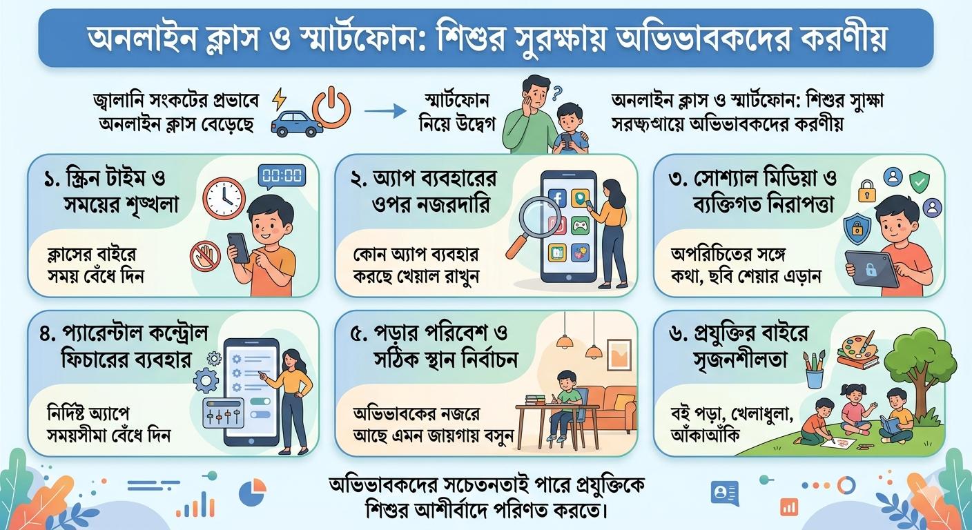 অনলাইন ক্লাস ও স্মার্টফোন: শিশুর সুরক্ষায় অভিভাবকদের করণীয়