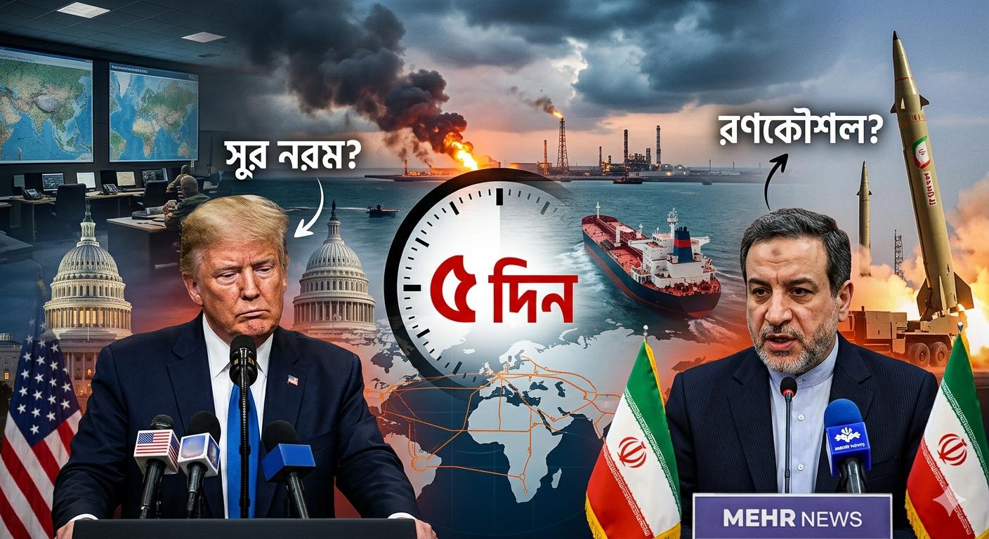 ৫ দিনের বিরতি: ট্রাম্পের সুর নরম নাকি রণকৌশল?