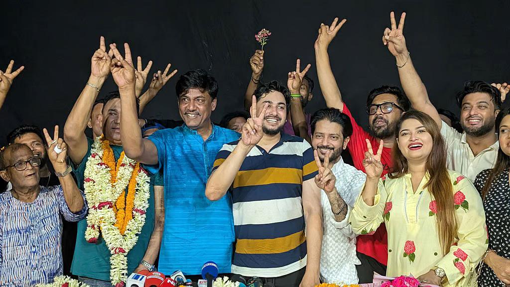 চলচ্চিত্র শিল্পী সমিতির সভাপতি শিবা সানু, সম্পাদক জয় চৌধুরী